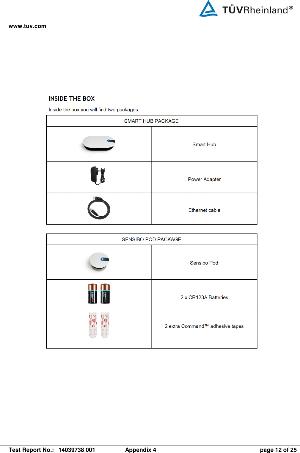 www.tuv.com   Test Report No.:  14039738 001  Appendix 4  page 12 of 25  