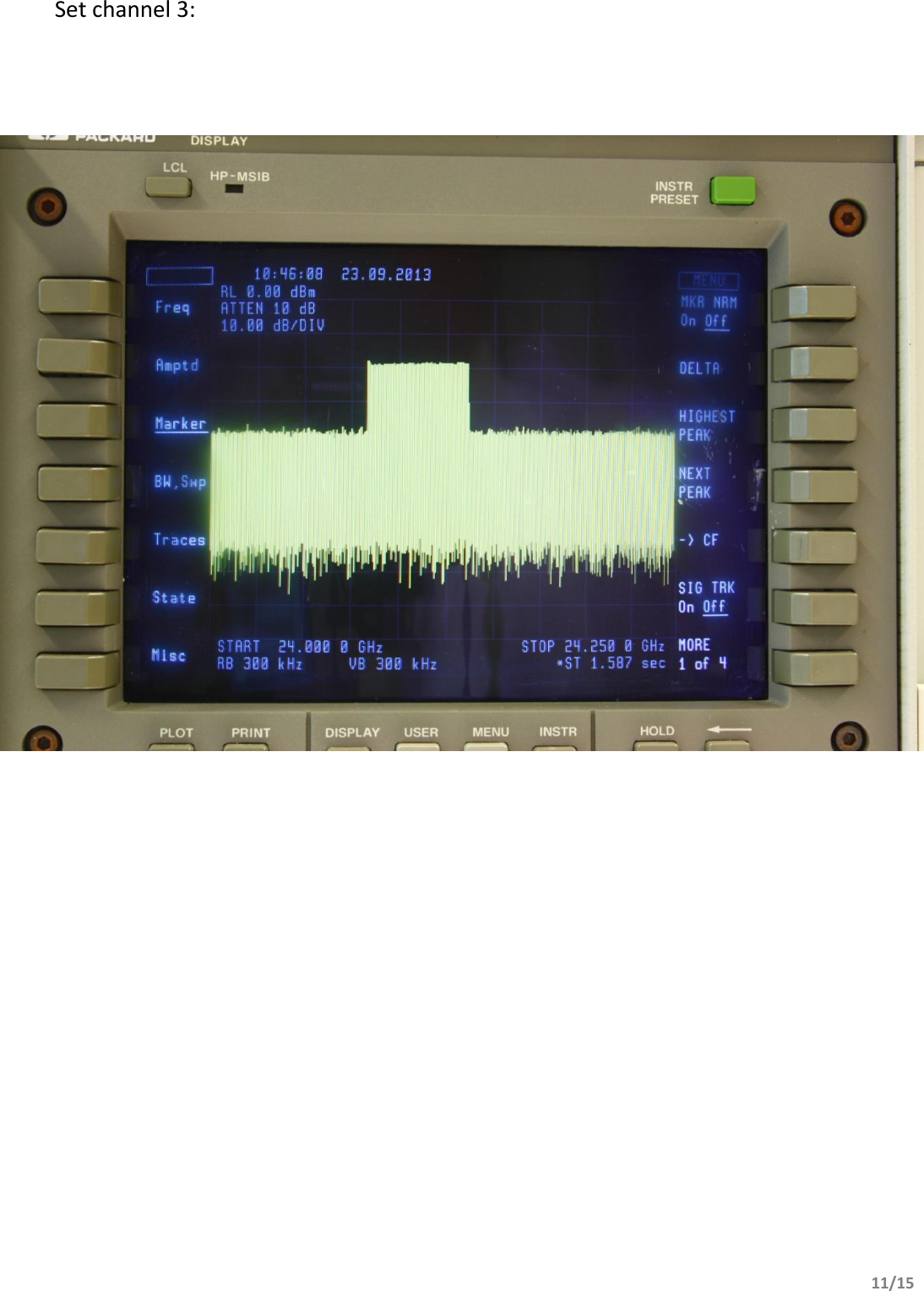         11/15           Set channel 3:    