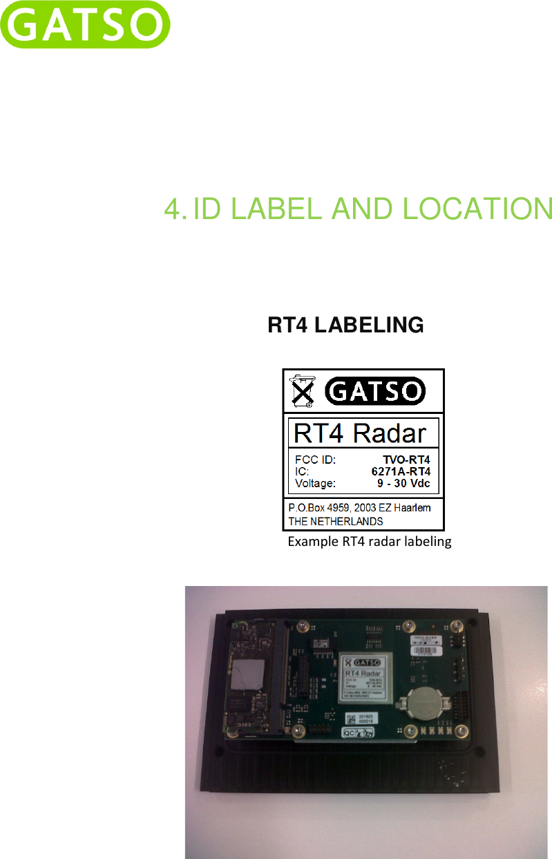    4. ID LABEL AND LOCATIO                 ID LABEL AND LOCATION RT4 LABELING   Example RT4 radar labeling     