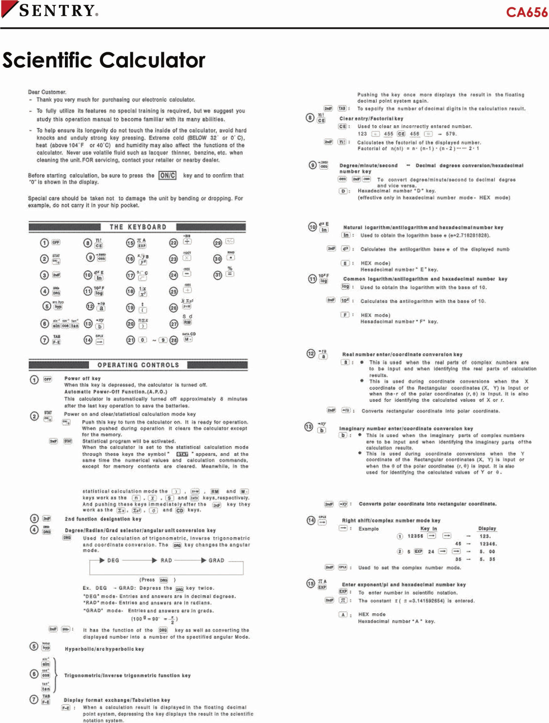 Page 1 of 2 - Sentry-Industries Sentry-Industries-Ca656-Users-Manual-  Sentry-industries-ca656-users-manual