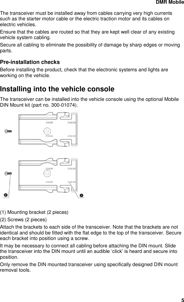 Sepura Plc Sem Dmr Mobile Radio User Manual Installation Guide