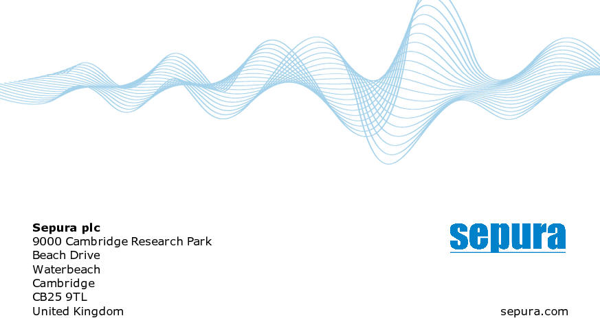 Sepura plc9000 Cambridge Research ParkBeach DriveWaterbeachCambridgeCB25 9TLUnited Kingdom sepura.com