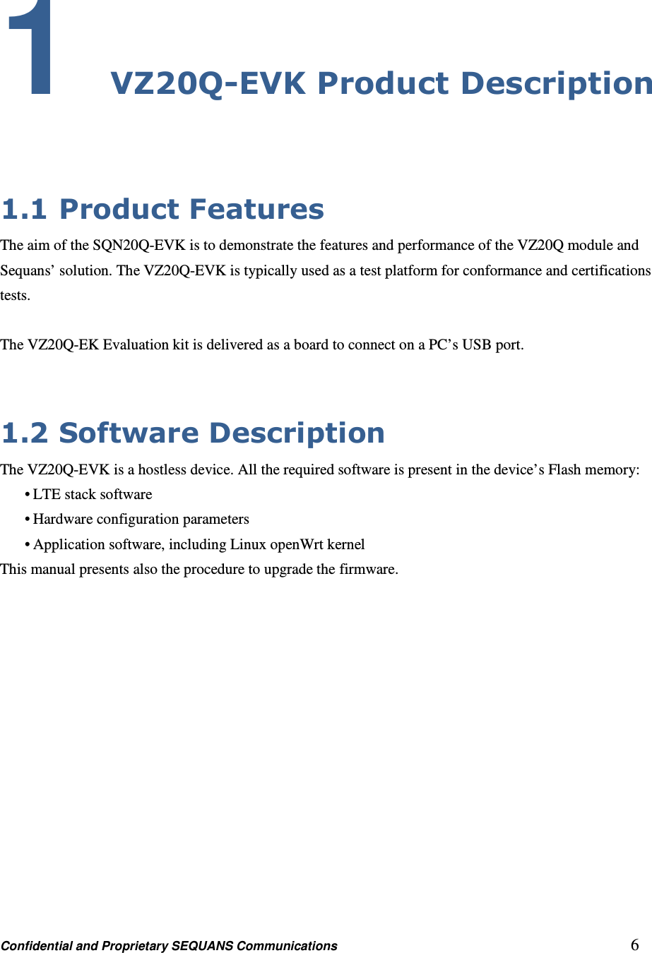 Sequans Communications Vz Q Vz Q Module User Manual User S Manual