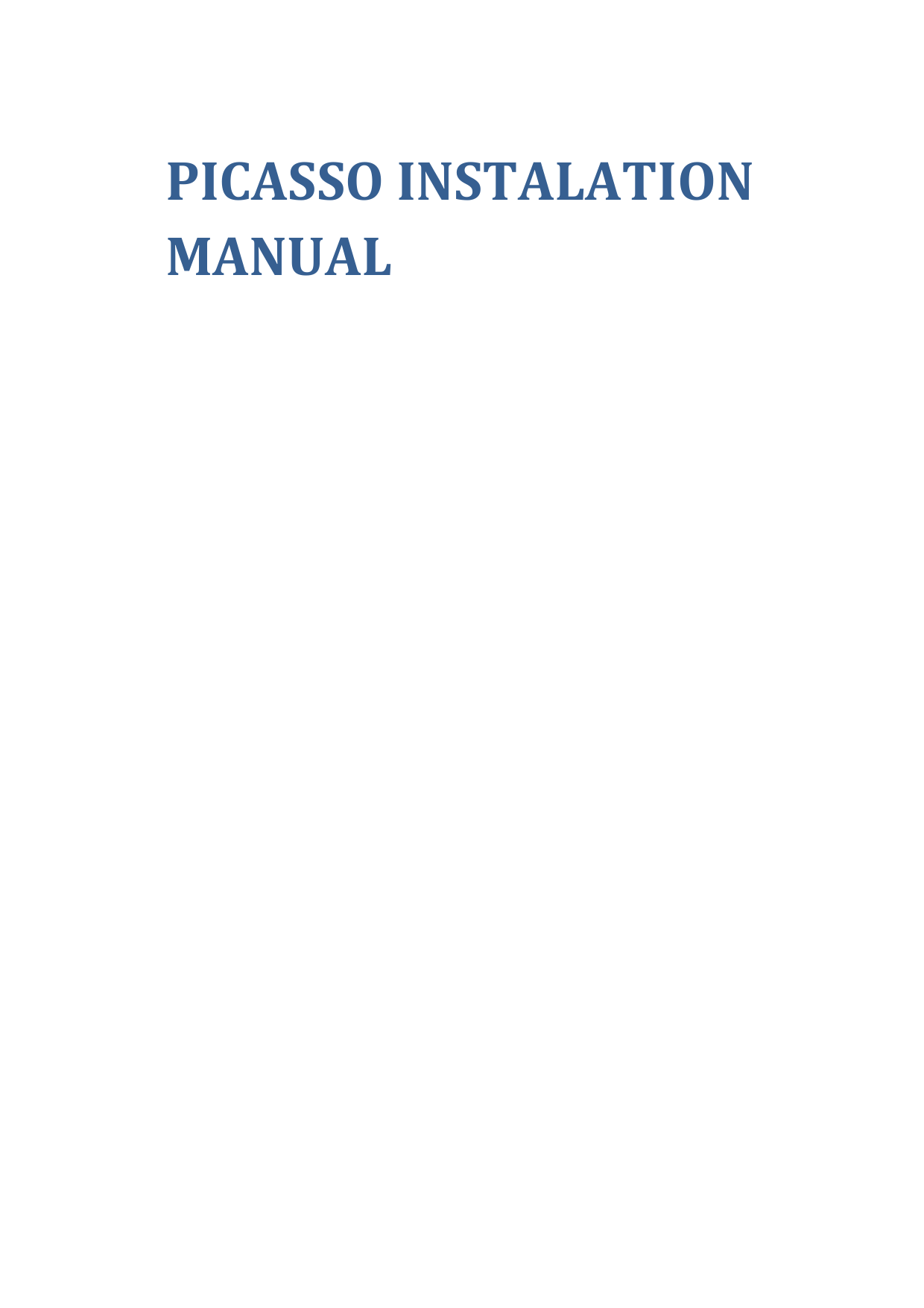 PICASSO INSTALATION MANUAL 