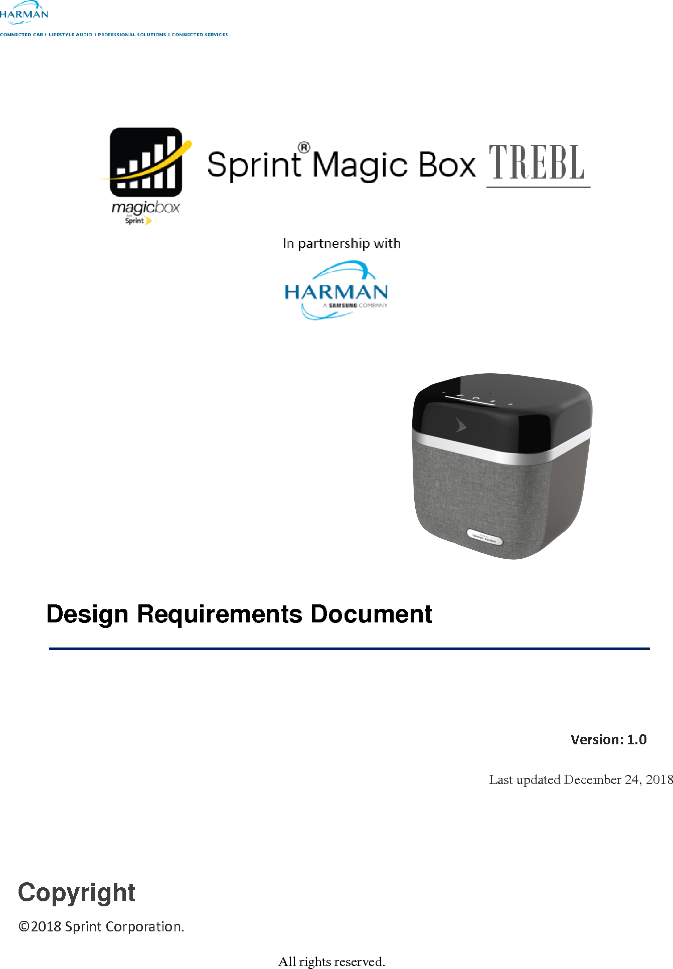 SOR4105T Harman Magic Box User Manual Design Description
