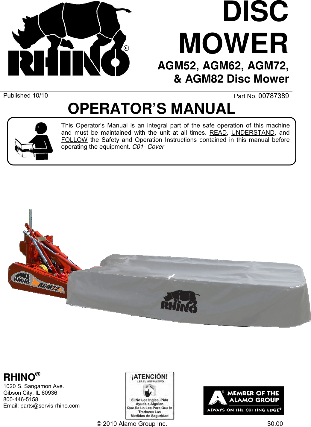 Rhino Mowers Manual