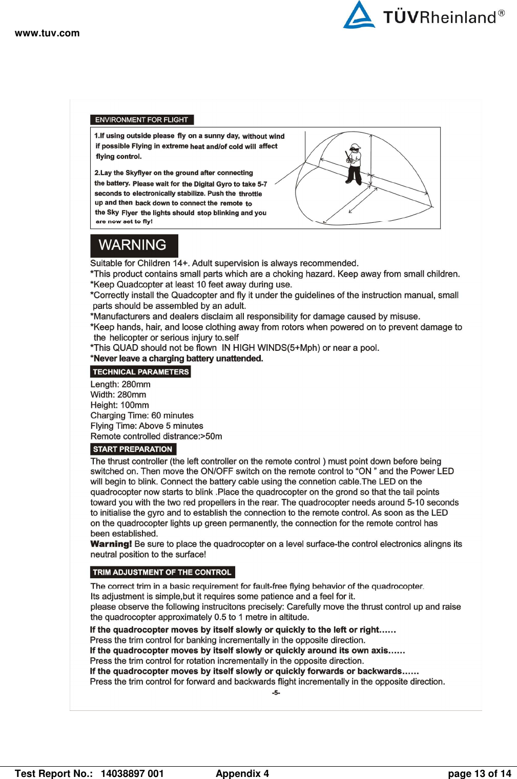 www.tuv.com   Test Report No.:  14038897 001  Appendix 4  page 13 of 14  