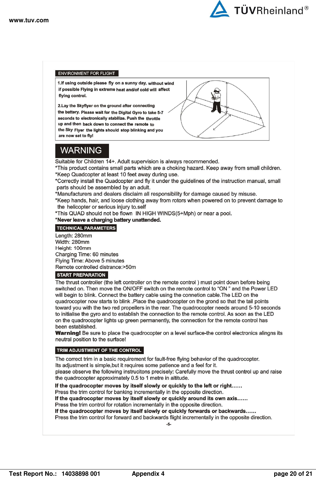 www.tuv.com   Test Report No.:  14038898 001  Appendix 4  page 20 of 21  