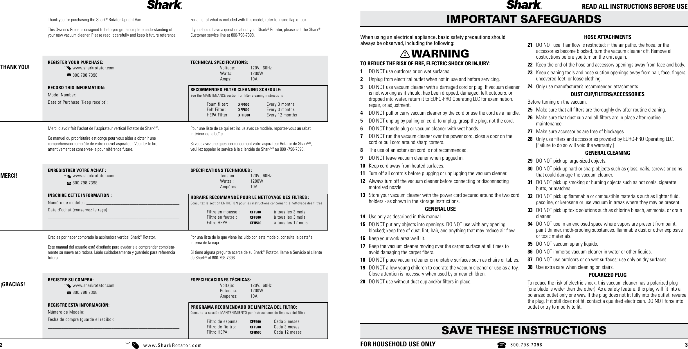 Page 2 of 9 - Shark Shark-Nv501-Users-Manual-  Shark-nv501-users-manual