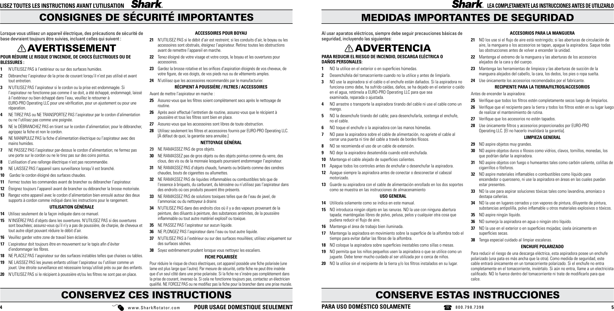 Page 3 of 9 - Shark Shark-Nv501-Users-Manual-  Shark-nv501-users-manual