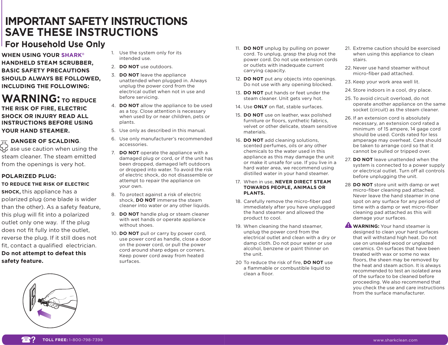 Page 2 of 7 - Shark Shark-S3401-Users-Manual-  Shark-s3401-users-manual