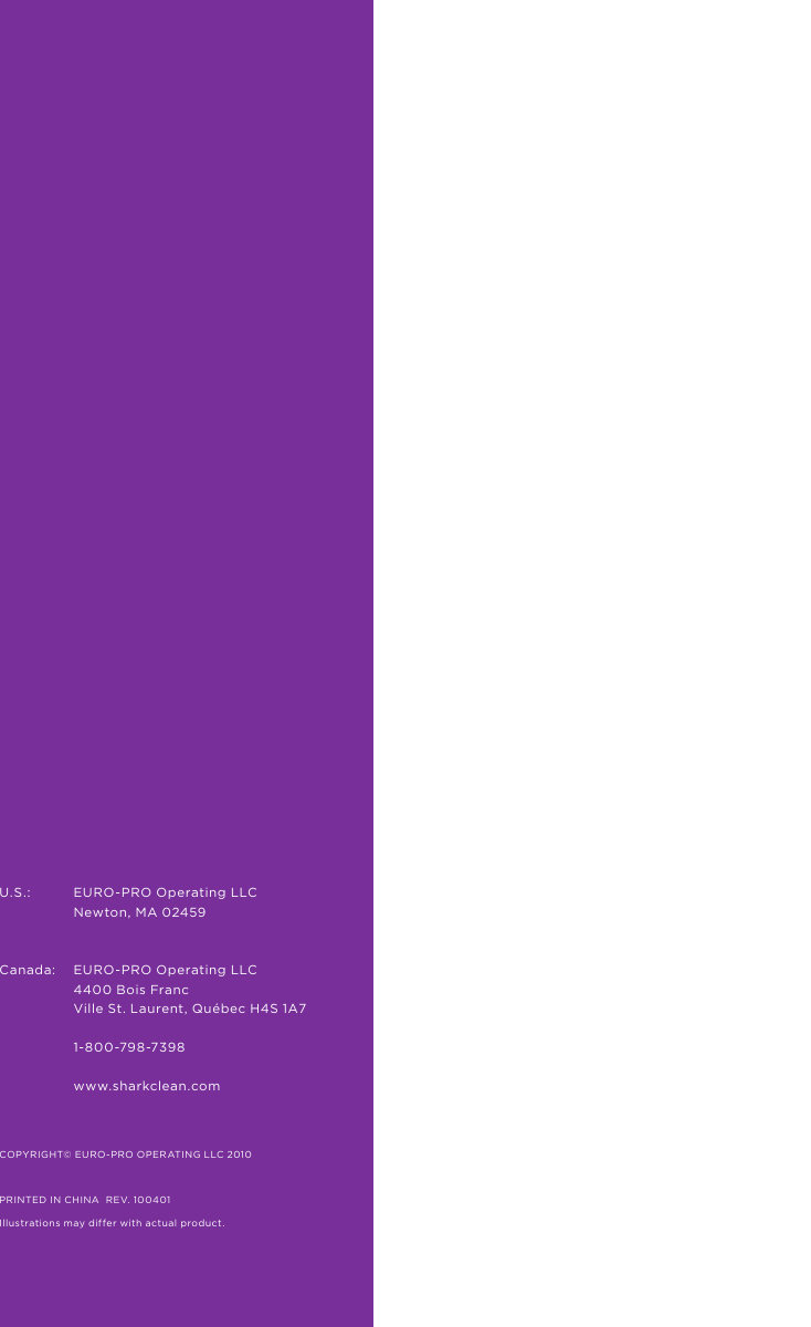 Page 7 of 7 - Shark Shark-S3401-Users-Manual-  Shark-s3401-users-manual