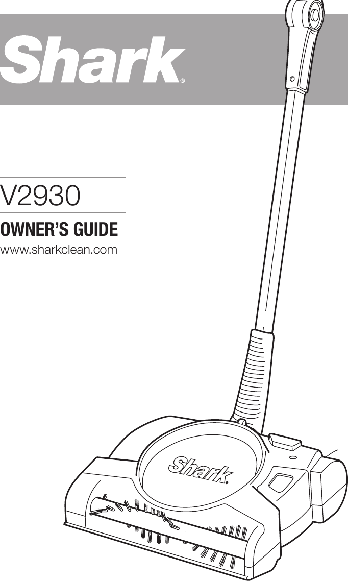 Shark Cordless Floor And Carpet Sweeper V2930 Users Manual