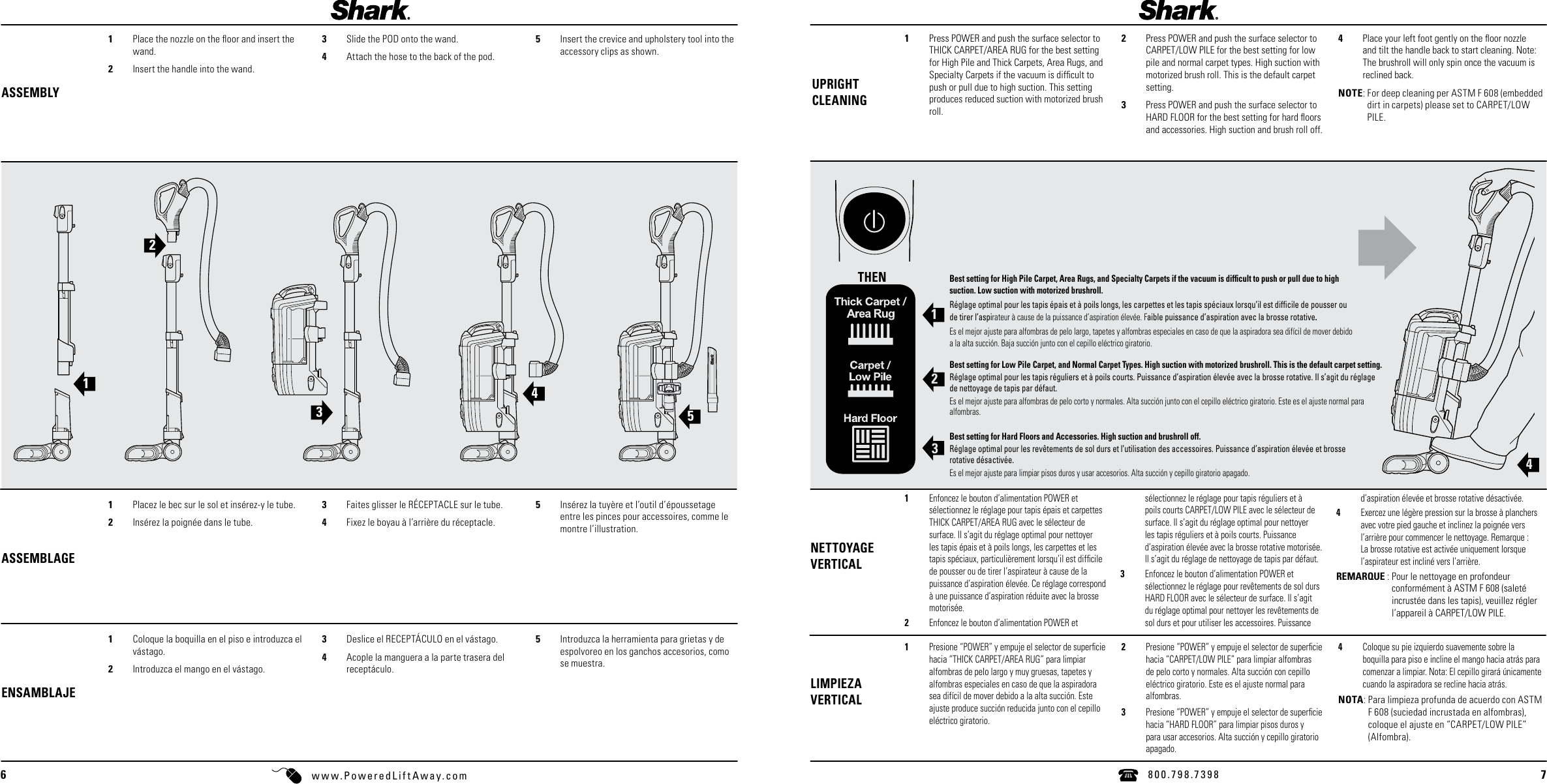 Page 4 of 11 - Shark Shark-Shark-Rotator-Powered-Lift-Away-Upright-Vacuum-Nv650W-Owners-Guide-  Shark-shark-rotator-powered-lift-away-upright-vacuum-nv650w-owners-guide