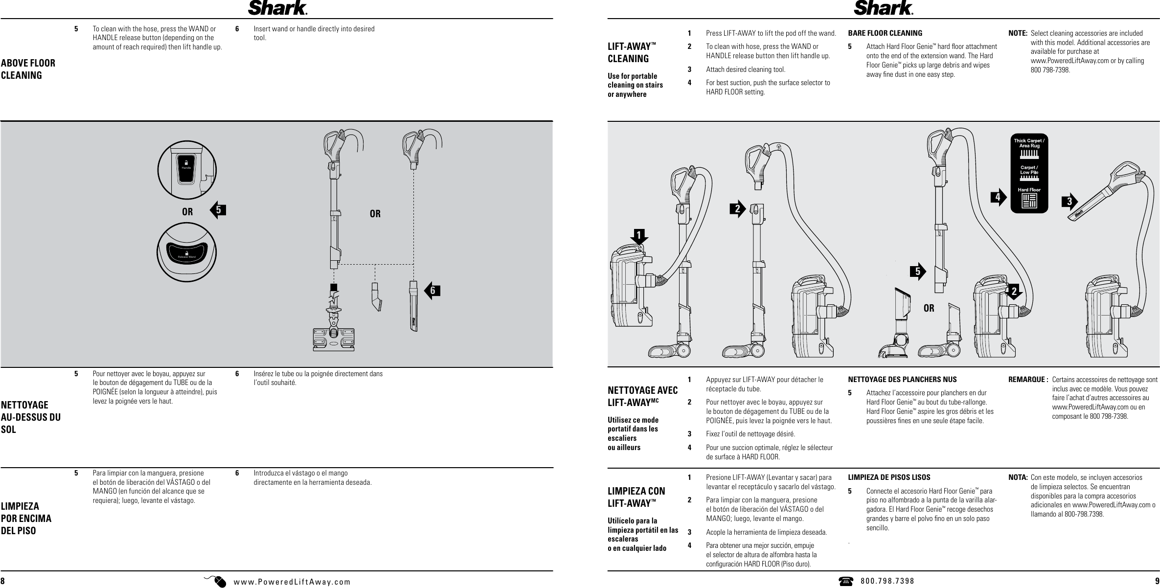 Page 5 of 11 - Shark Shark-Shark-Rotator-Powered-Lift-Away-Upright-Vacuum-Nv650W-Owners-Guide-  Shark-shark-rotator-powered-lift-away-upright-vacuum-nv650w-owners-guide