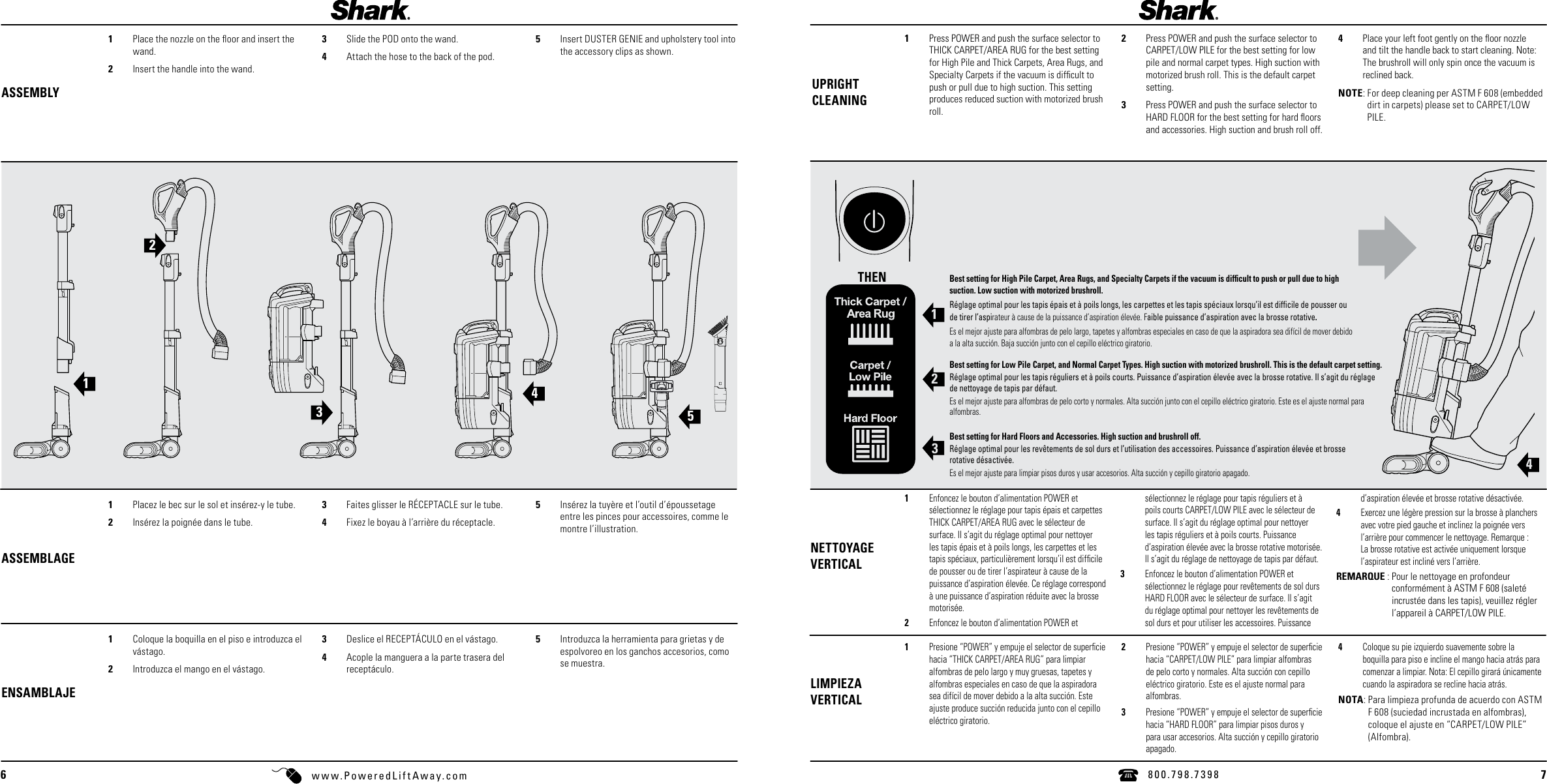 Page 4 of 11 - Shark Shark-Shark-Rotator-Powered-Lift-Away-Upright-Vacuum-Nv651-Owners-Guide-  Shark-shark-rotator-powered-lift-away-upright-vacuum-nv651-owners-guide