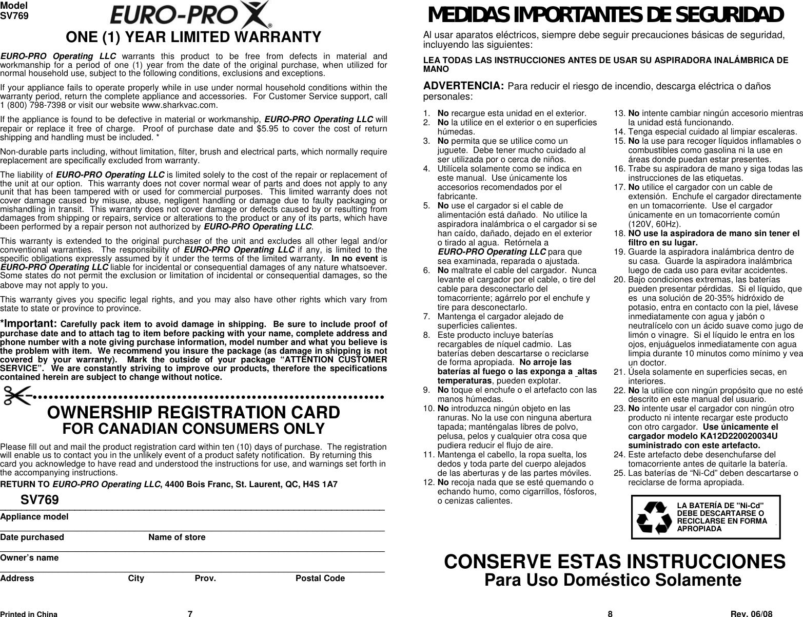 Page 5 of 8 - Shark Sv769  1 User Manual To The Eb05cc22-213c-4bbf-9e91-afdd7b48148d