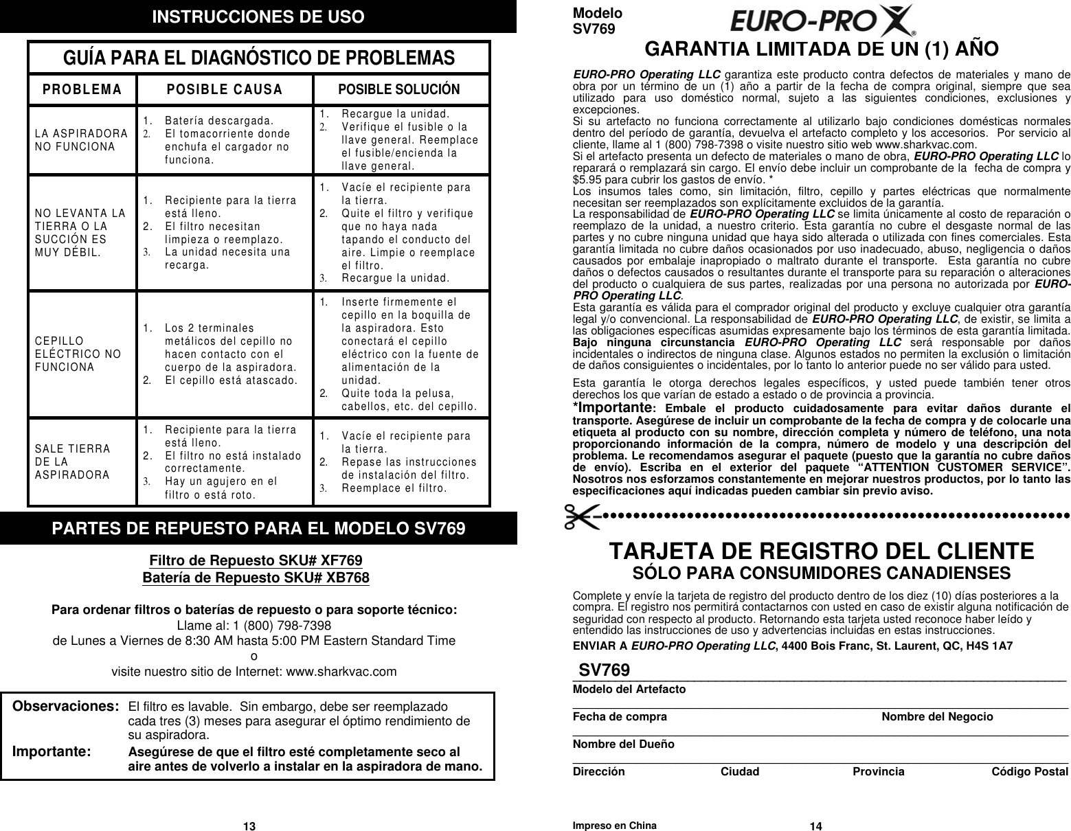 Page 8 of 8 - Shark Sv769  1 User Manual To The Eb05cc22-213c-4bbf-9e91-afdd7b48148d