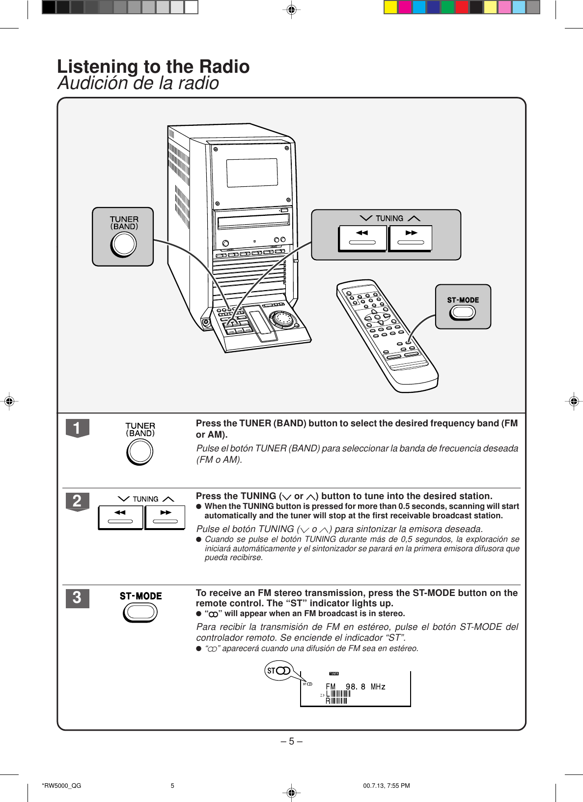 Page 5 of 8 - Sharp Cdrw5000-Quick-Guide CD-RW5000 Quick Start Guide
