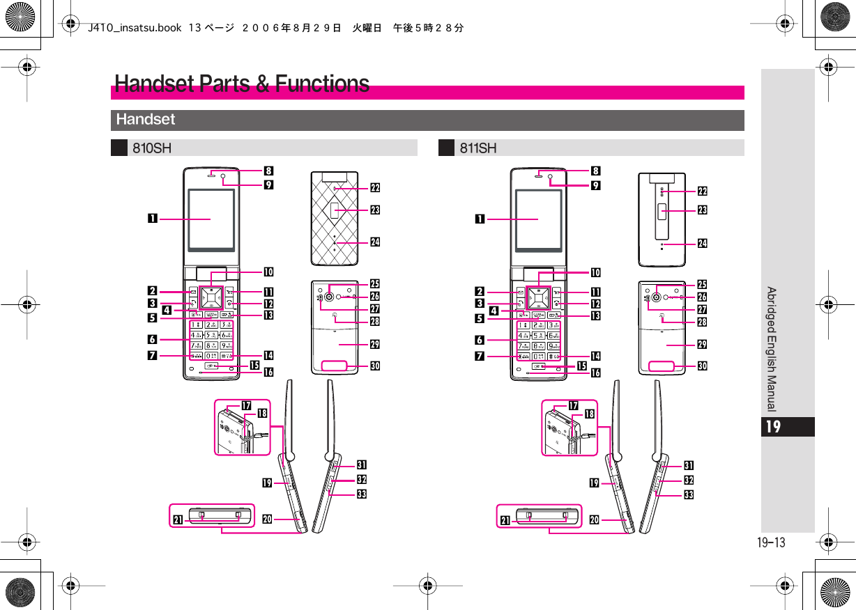 Page 13 of Sharp HRO00050 Cellular Transceiver With Bluetooth User Manual J410 insatsu