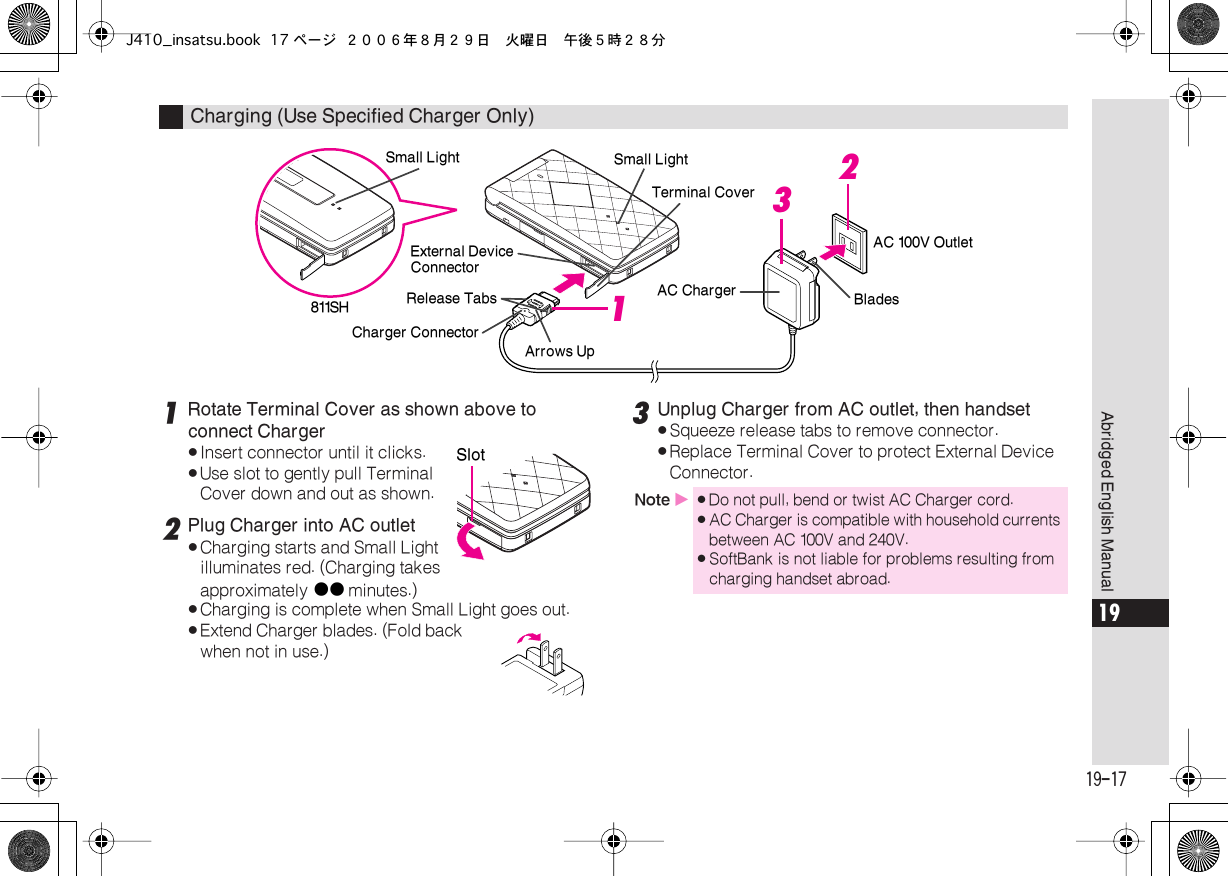 Page 17 of Sharp HRO00050 Cellular Transceiver With Bluetooth User Manual J410 insatsu