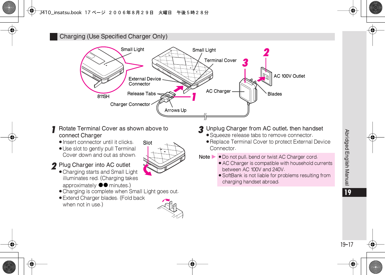 Page 17 of Sharp HRO00051 Cellular Transceiver w/Bluetooth User Manual J410 insatsu