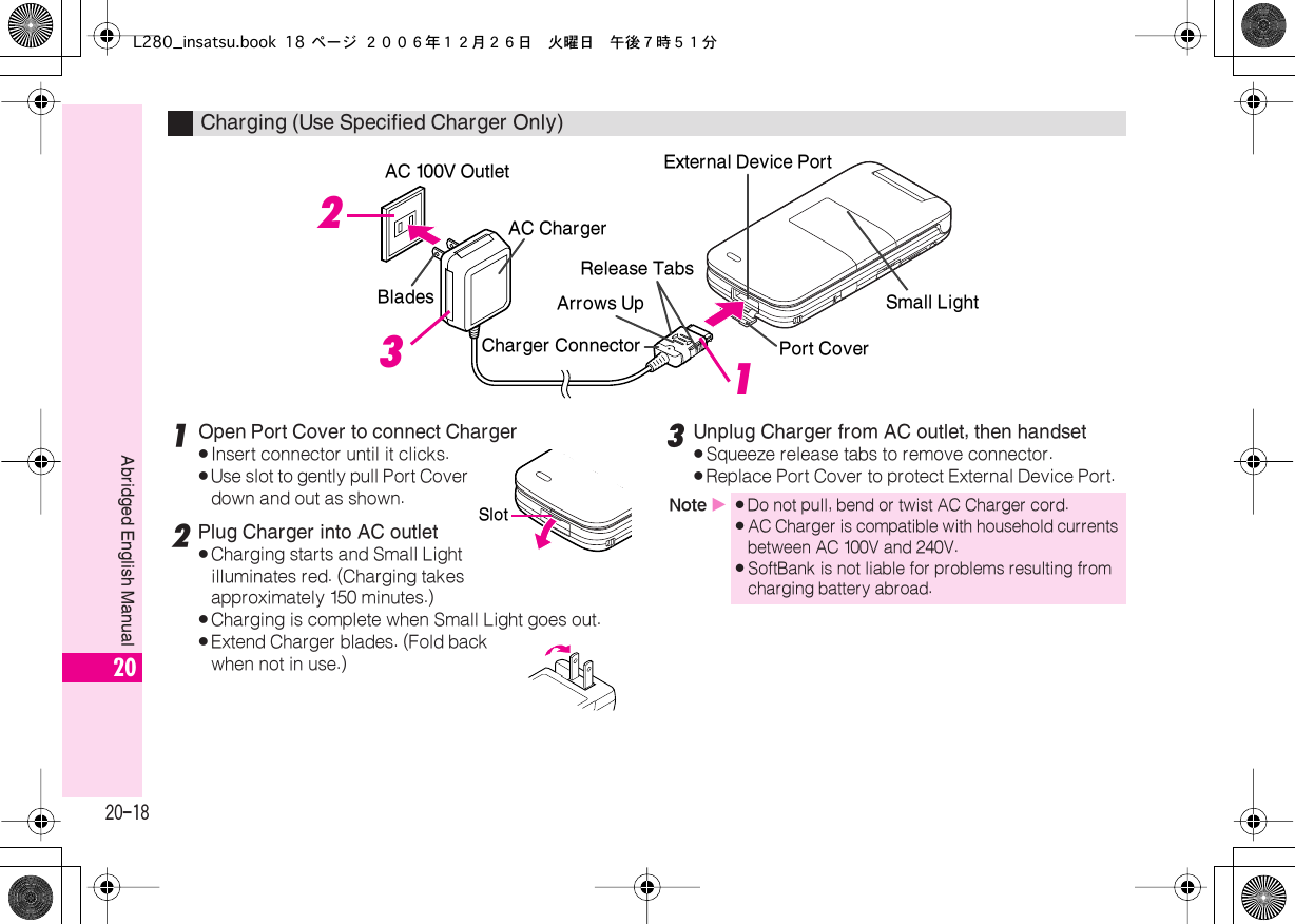 Page 18 of Sharp HRO00055 Cellular Transceiver with Bluetooth User Manual L280 insatsu