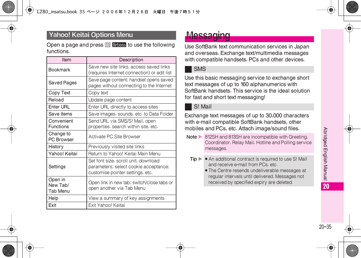 Page 35 of Sharp HRO00055 Cellular Transceiver with Bluetooth User Manual L280 insatsu