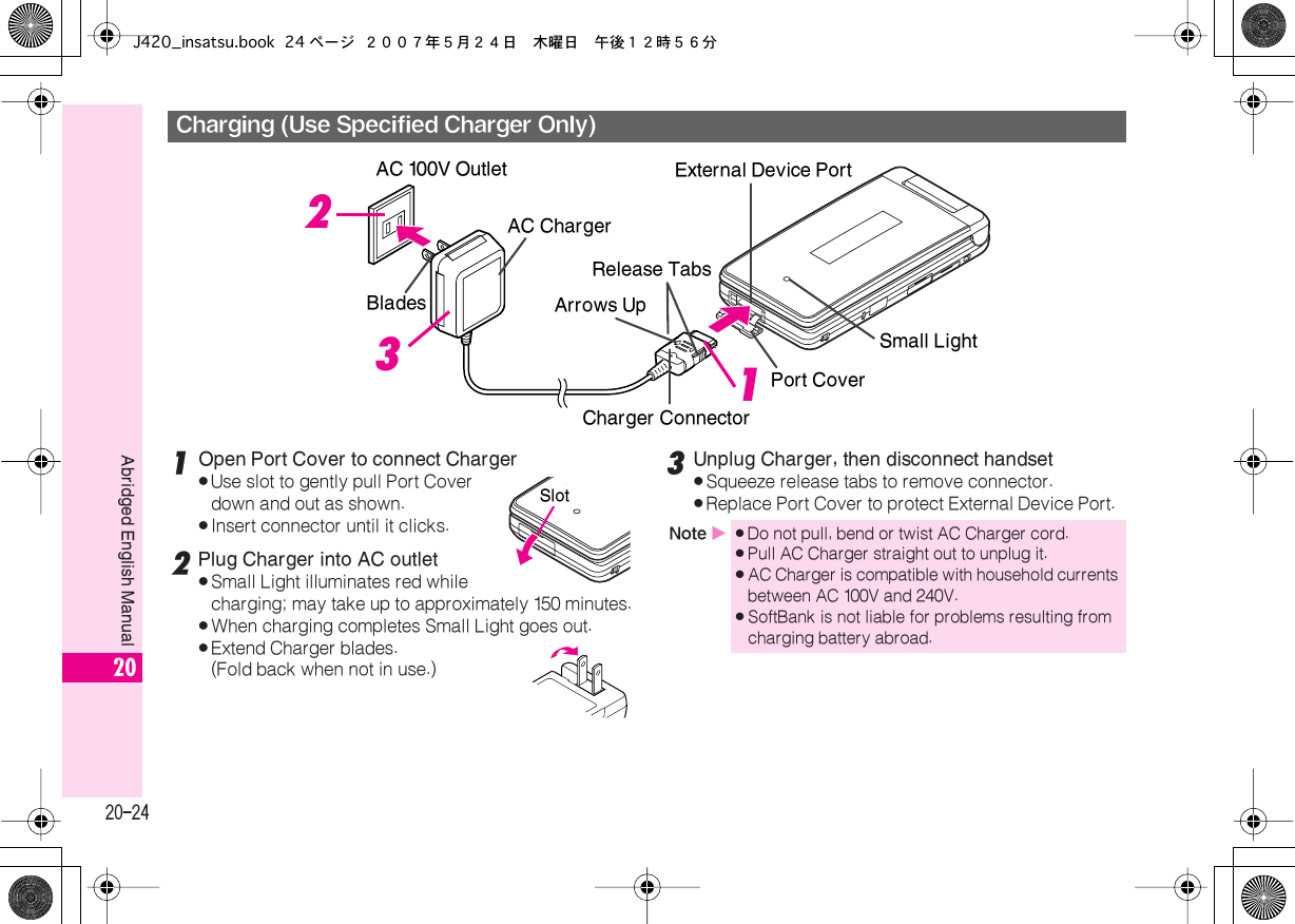 Page 24 of Sharp HRO00056 Cellular Transceiver User Manual J420 insatsu