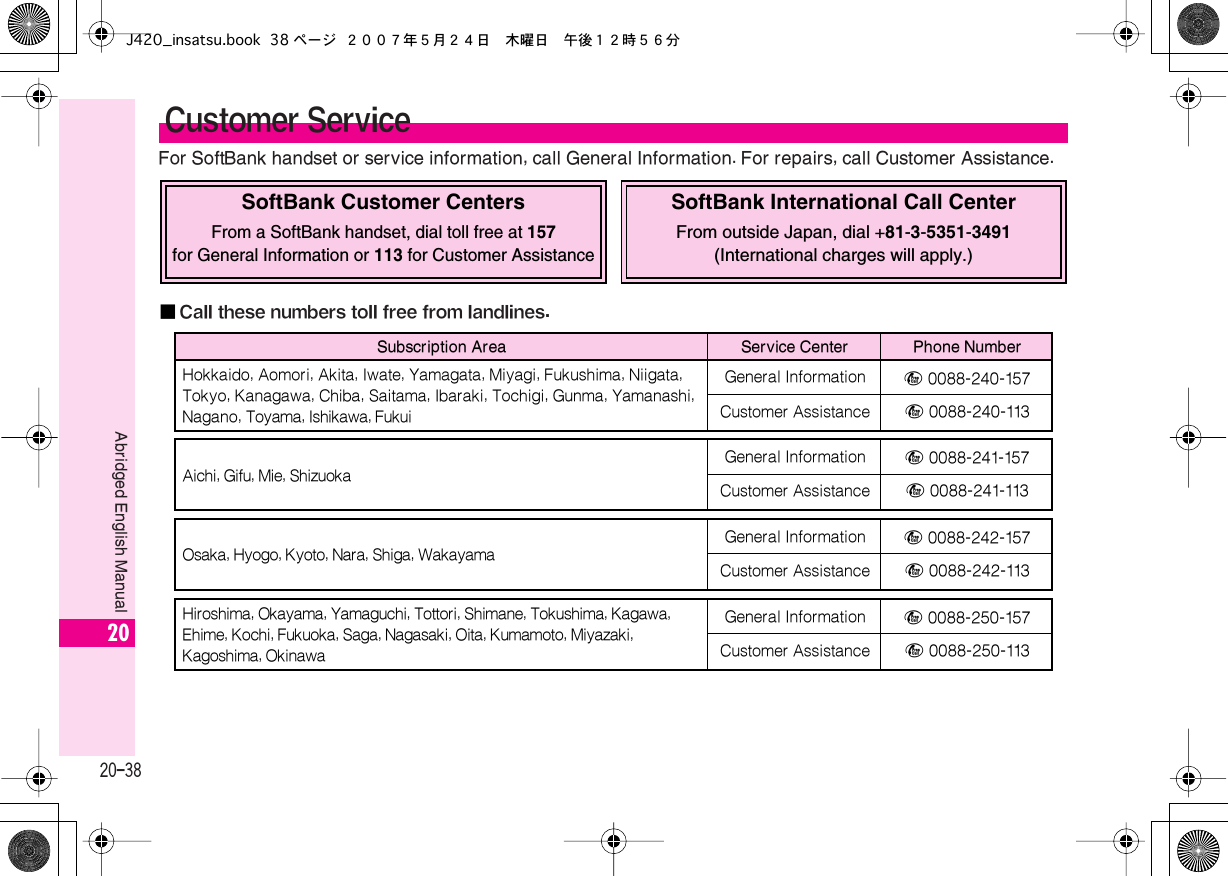 Page 38 of Sharp HRO00057 Cellular Transceiver User Manual J420 insatsu