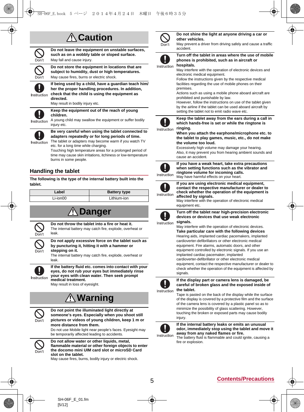 Page 4 of Sharp HRO00208 Hand Held Mini Phablet User Manual Manual