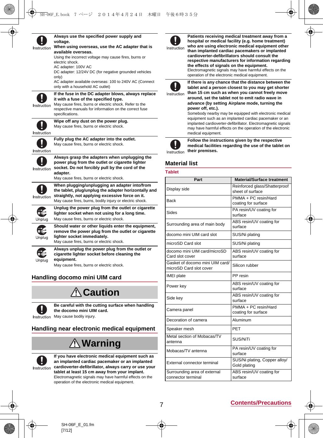 Page 6 of Sharp HRO00208 Hand Held Mini Phablet User Manual Manual