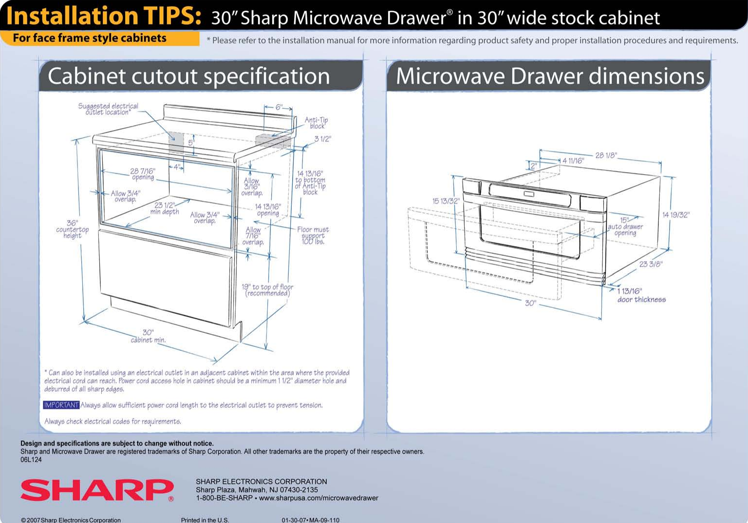 Sharp 30 Microwave Drawer Installation Manual BestMicrowave