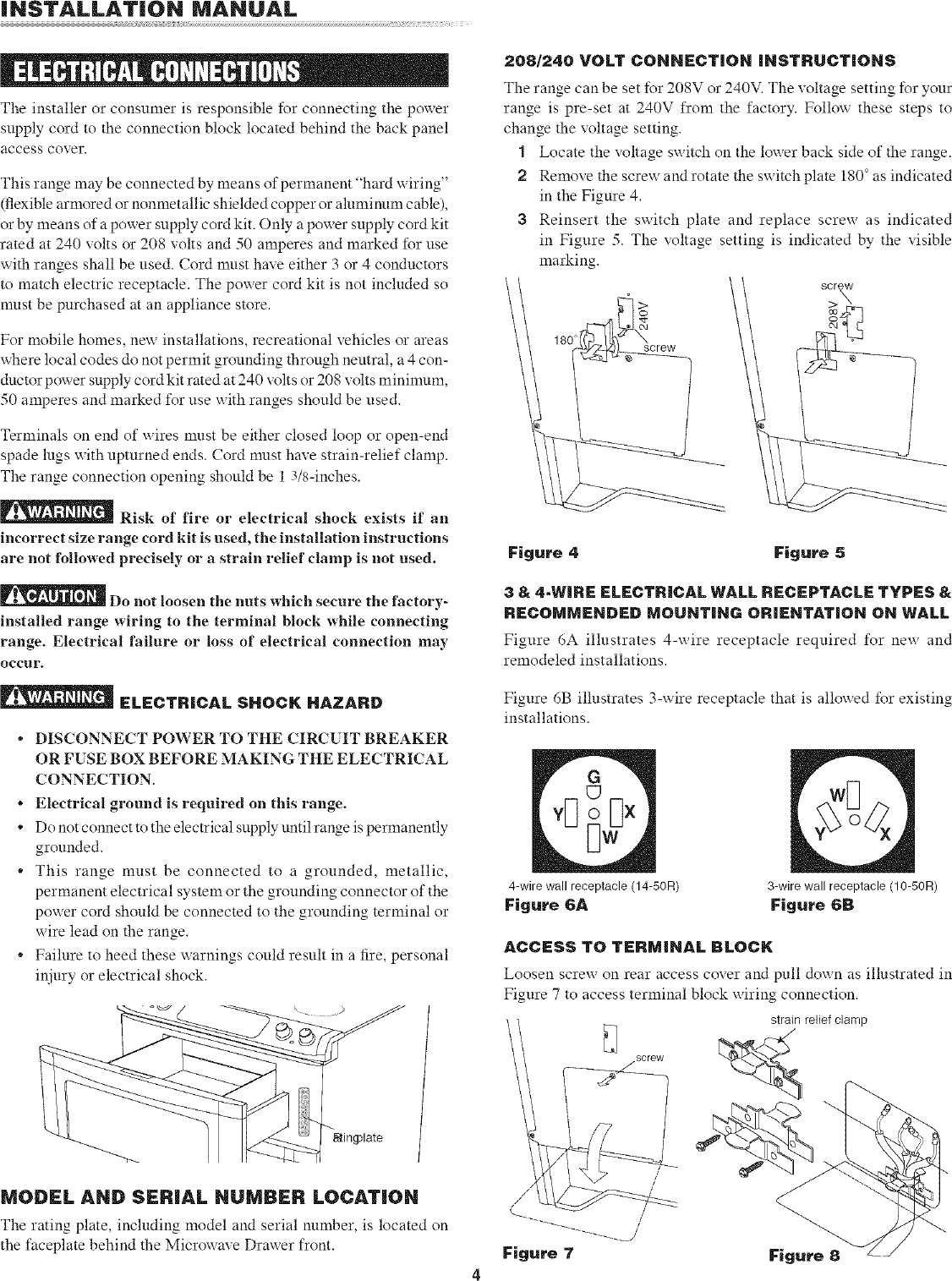 Page 4 of 8 - Sharp KB-4425LS User Manual  ELECTRIC RANGE W/MICROWAVE DRAWER - Manuals And Guides L0701299