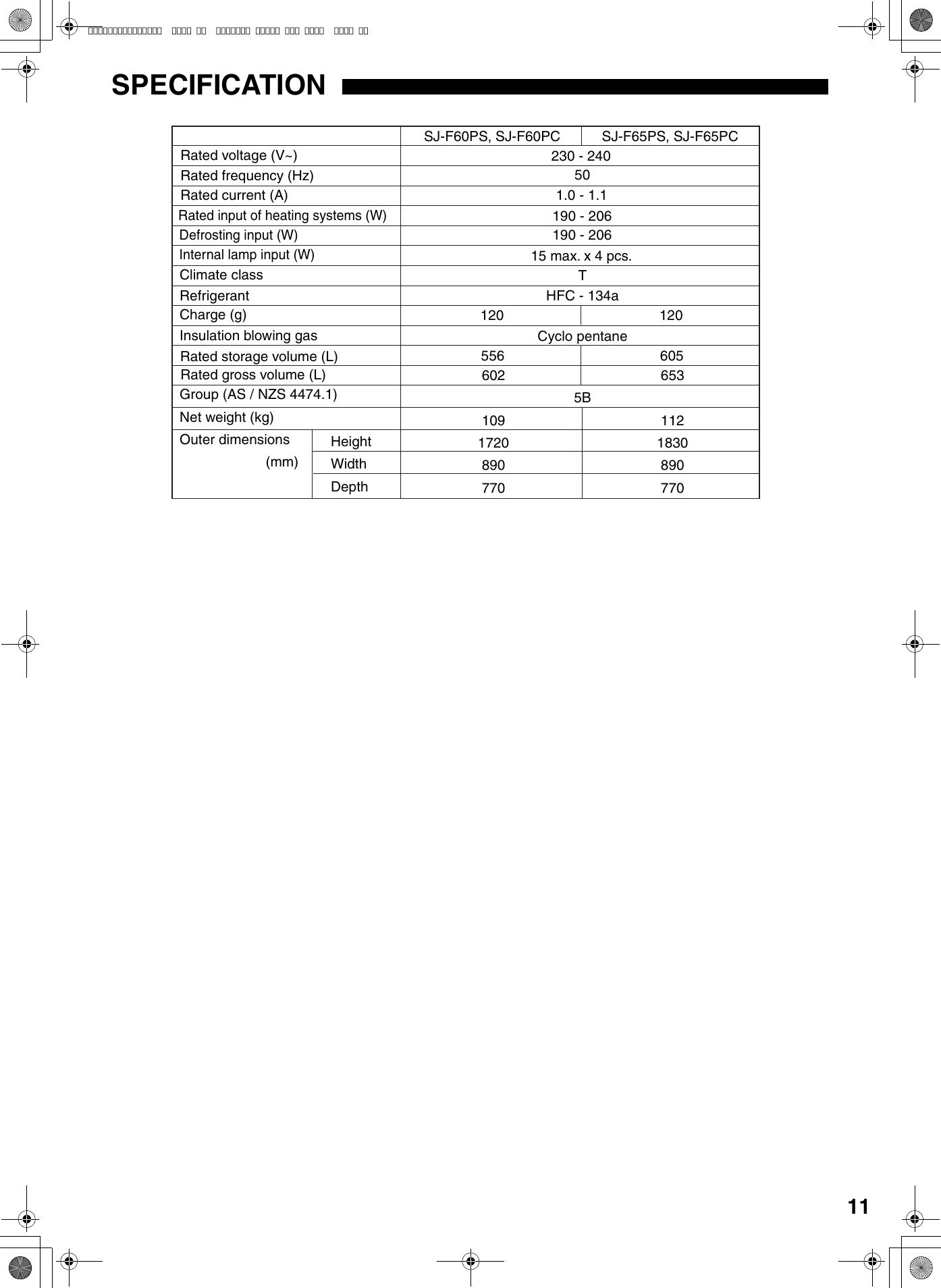 Page 11 of 12 - Sharp SJ-F60PC SJ-F60PS/SJ-F60PC/SJ-F65PS/SJ-F65PC User Manual  To The F4d99689-721c-426f-99a9-2586faa7a37a