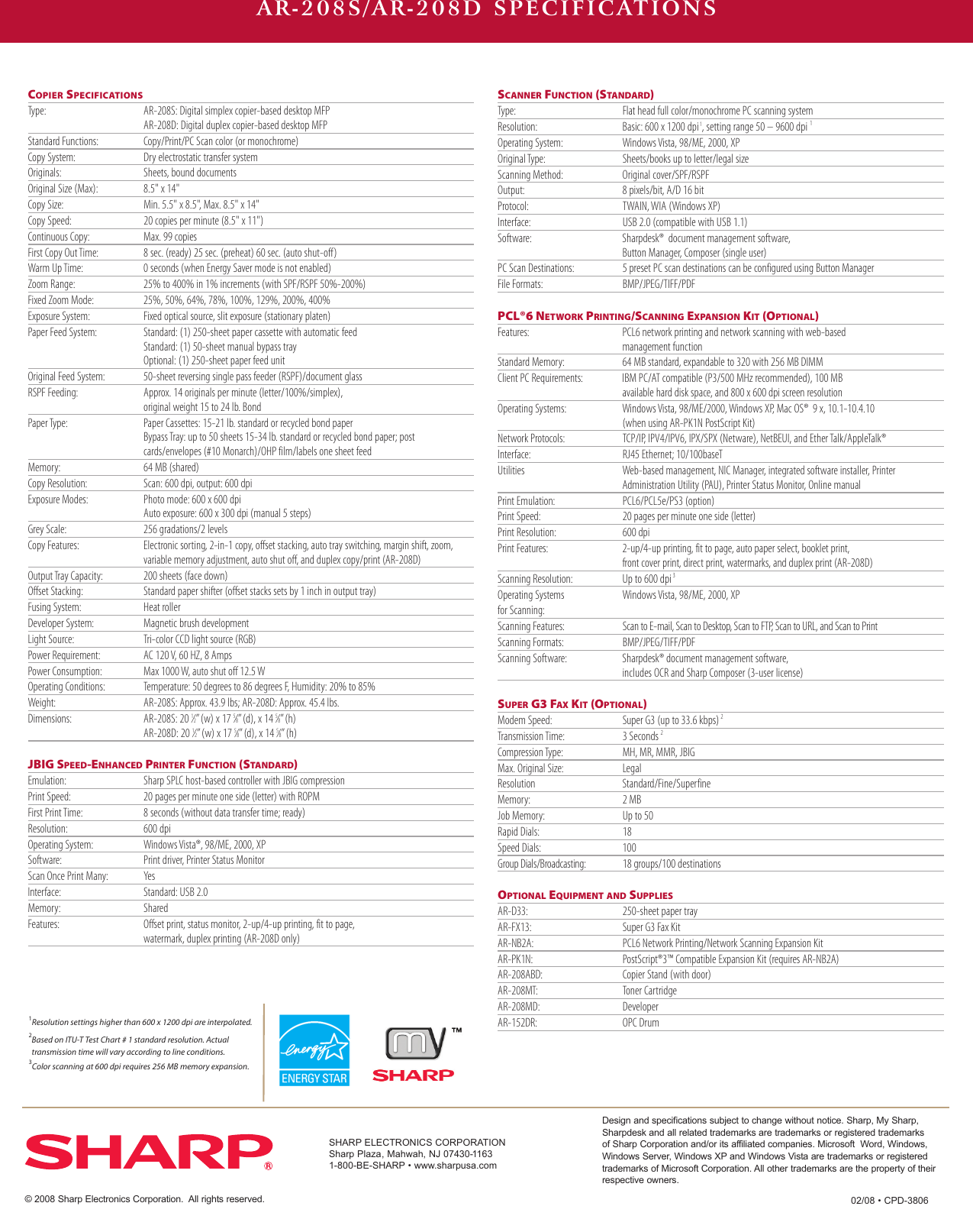 Page 4 of 4 - Sharp Sharp-Ar-208S-Users-Manual- AR-208S | AR-208D Brochure Sharp-ar-208s-users-manual