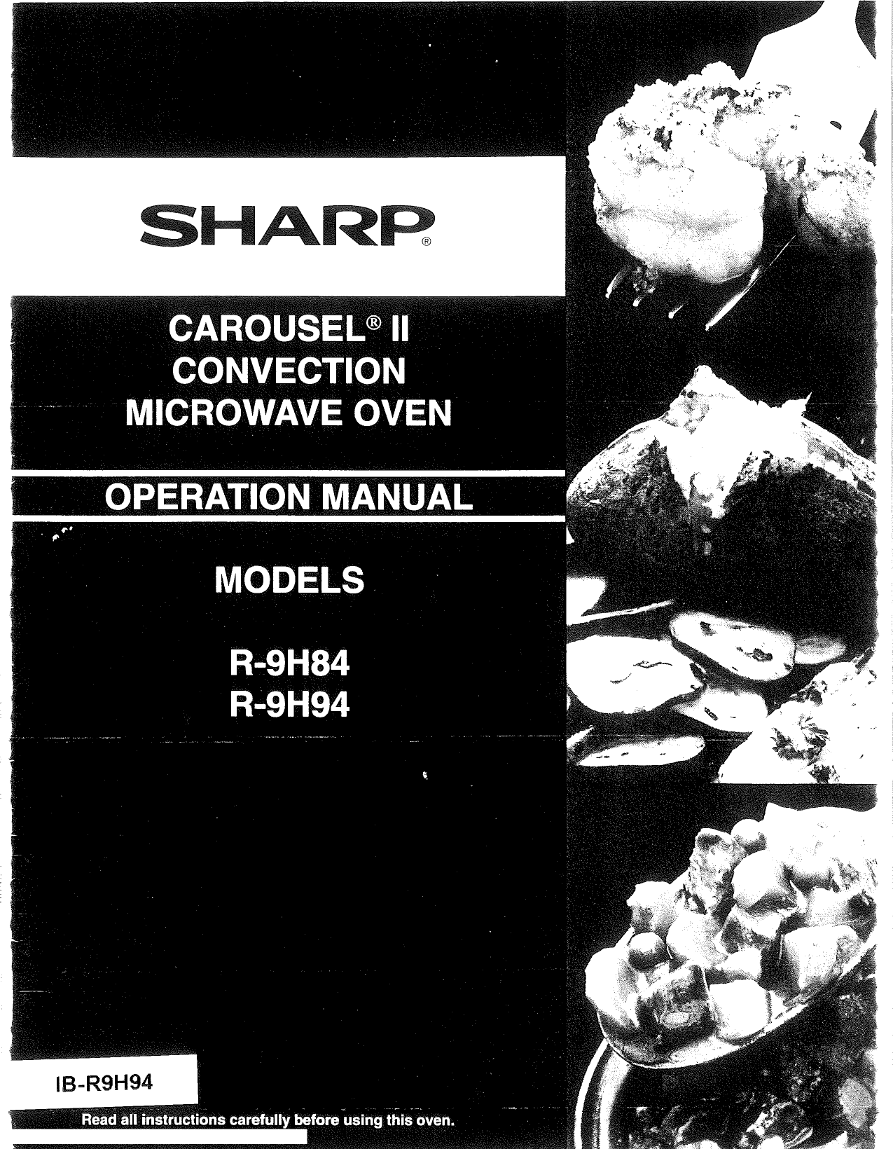 Sharp Carousel Ii R 9H94 Operation Manual ManualsLib Makes It Easy To ...