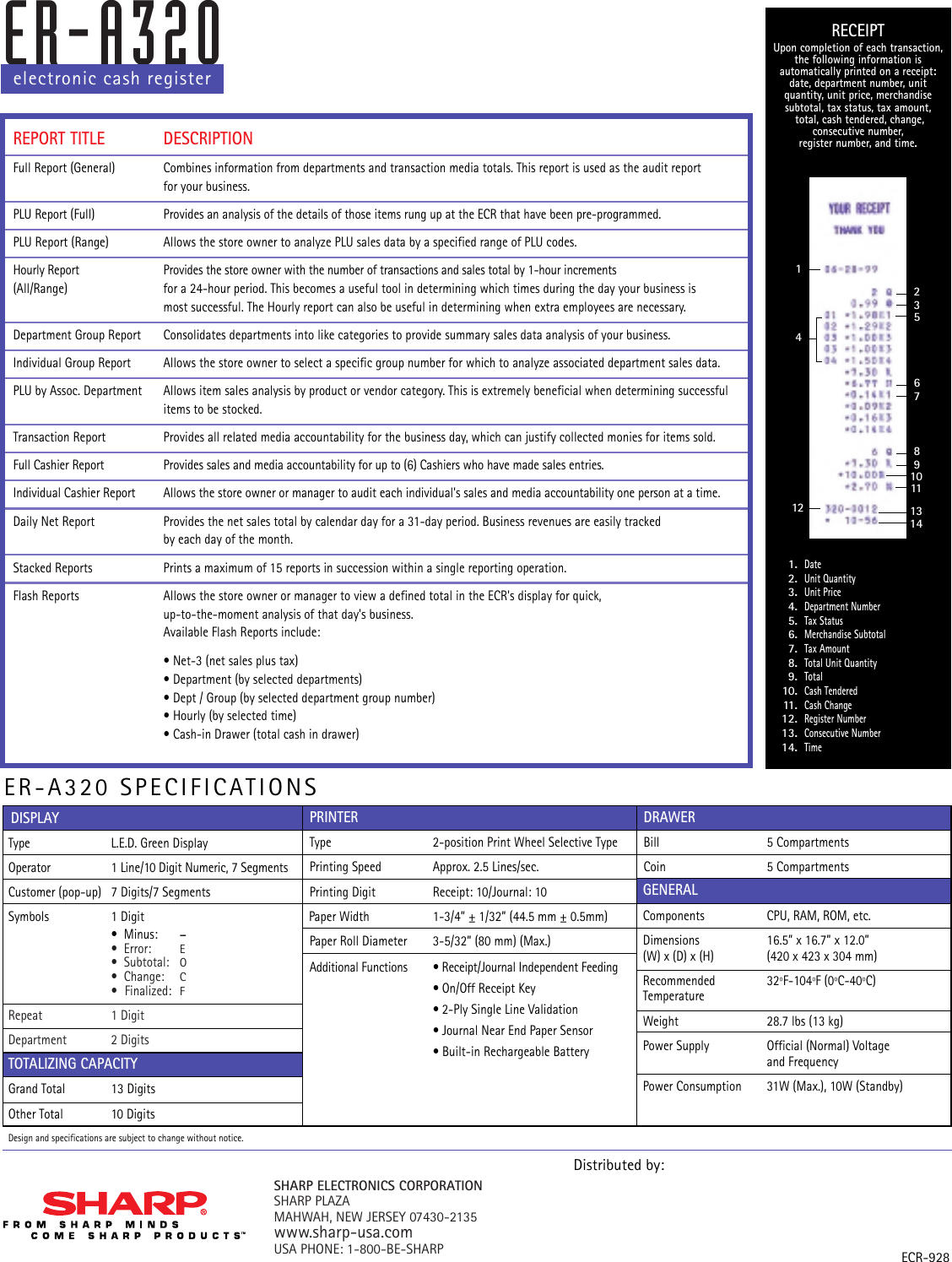 Page 1 of 4 - Sharp Sharp-Er-A320-Brochure- ER-A320 Brochure  Sharp-er-a320-brochure