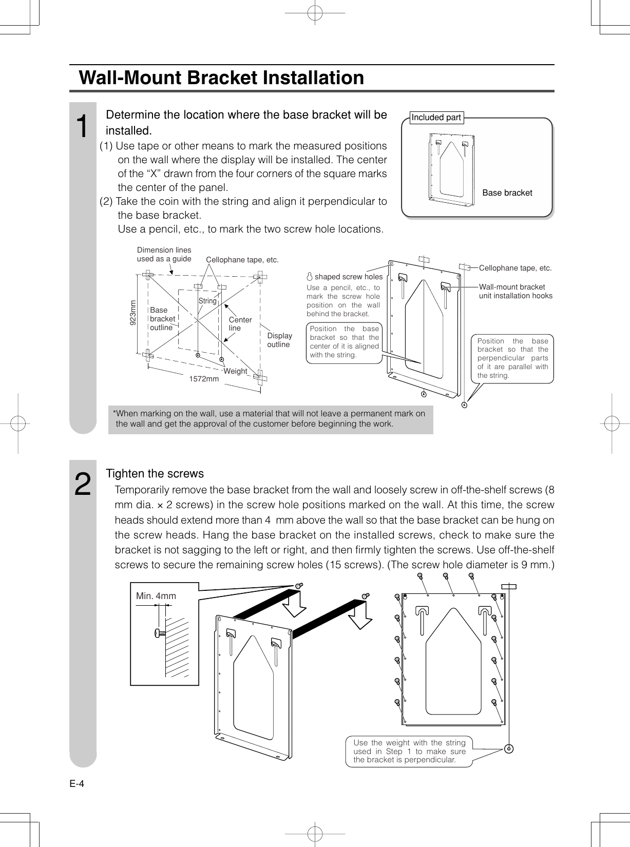 Page 5 of 11 - Sharp Sharp-Lc-65Ge1-Users-Manual- AN-65AG1 Wall-Mount Bracket Installation Guide  Sharp-lc-65ge1-users-manual