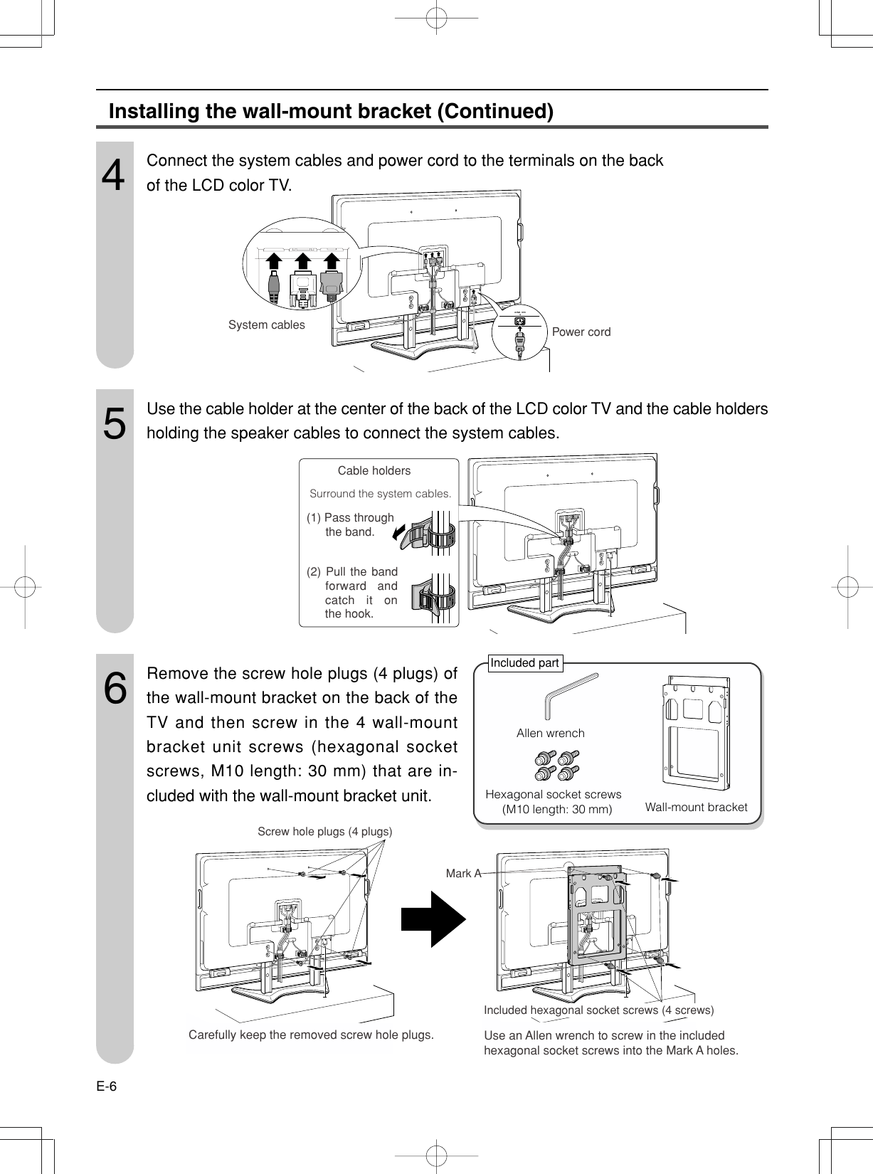 Page 7 of 11 - Sharp Sharp-Lc-65Ge1-Users-Manual- AN-65AG1 Wall-Mount Bracket Installation Guide  Sharp-lc-65ge1-users-manual