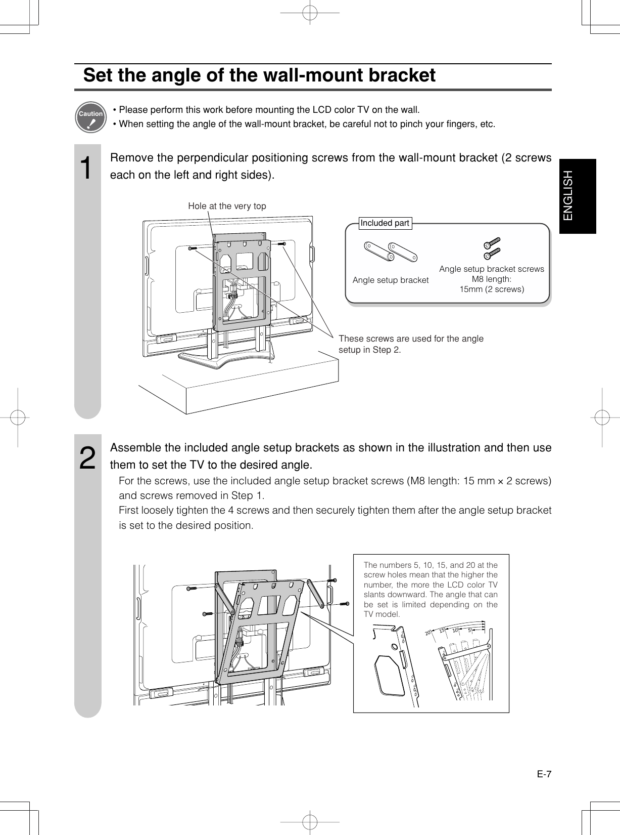 Page 8 of 11 - Sharp Sharp-Lc-65Ge1-Users-Manual- AN-65AG1 Wall-Mount Bracket Installation Guide  Sharp-lc-65ge1-users-manual