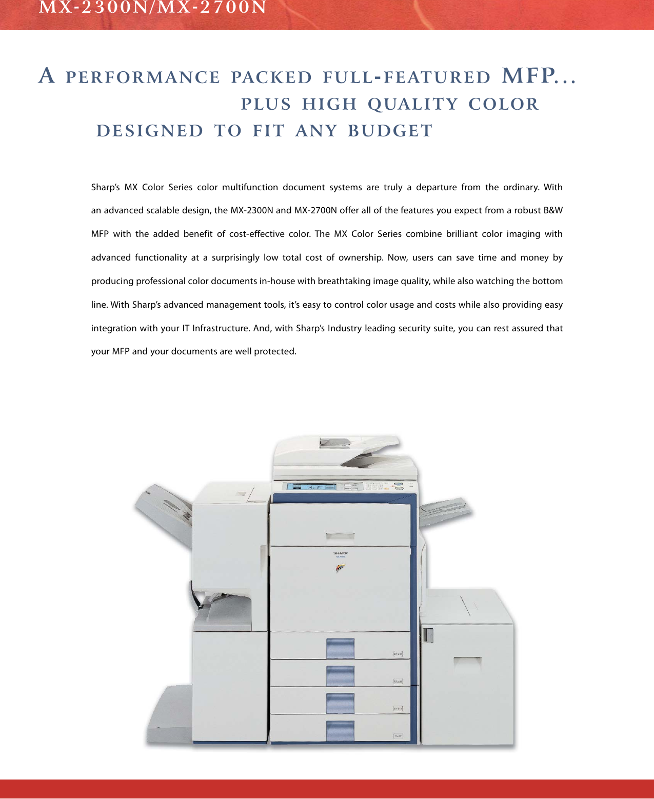 Page 2 of 8 - Sharp Sharp-Mx-2300N-Brochure- MX-2300N | MX-2700N Brochure  Sharp-mx-2300n-brochure