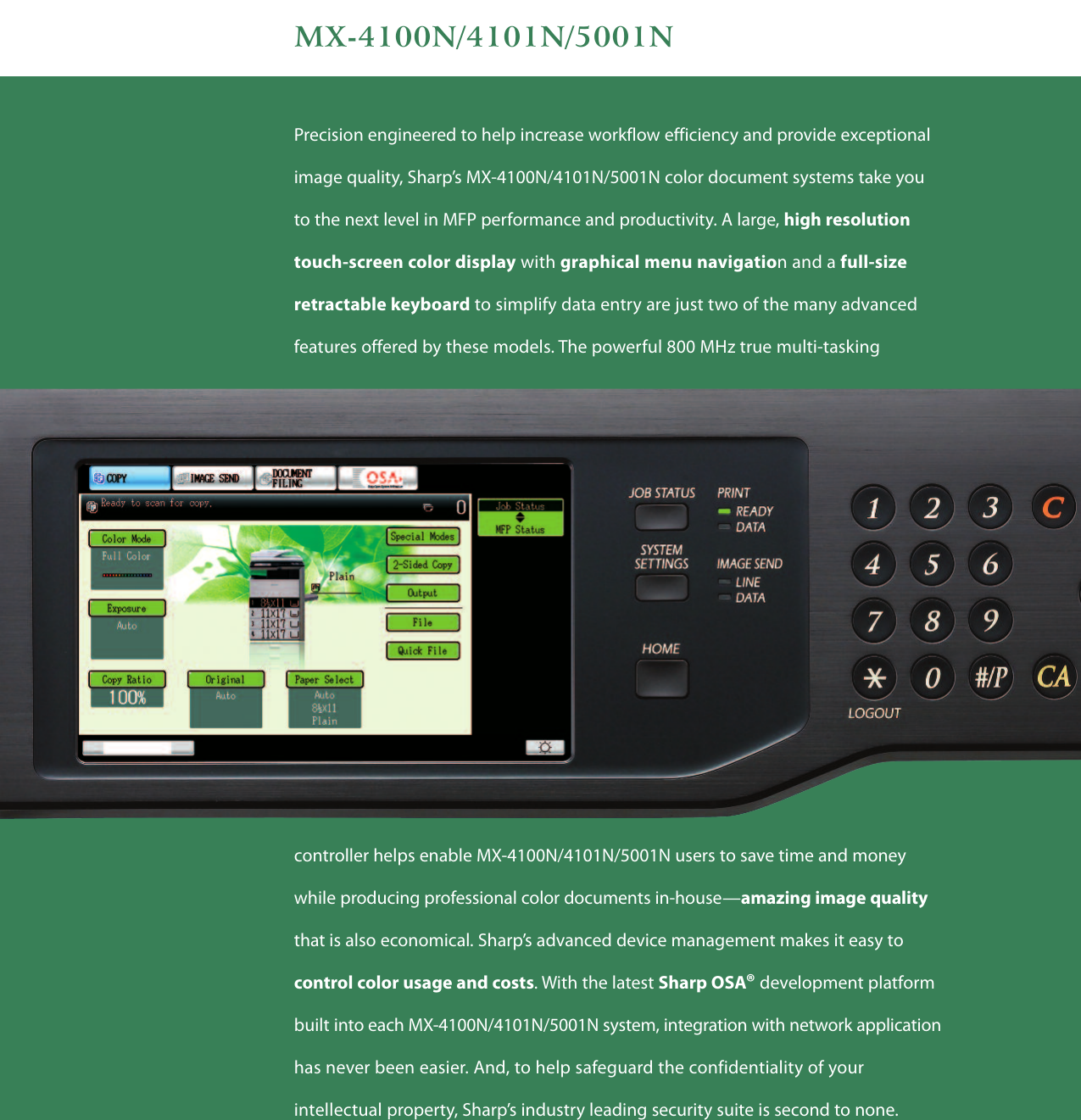 Page 2 of 12 - Sharp Sharp-Mx-4100N-Brochure- MX-4100N | MX-4101N MX-5001N Brochure  Sharp-mx-4100n-brochure