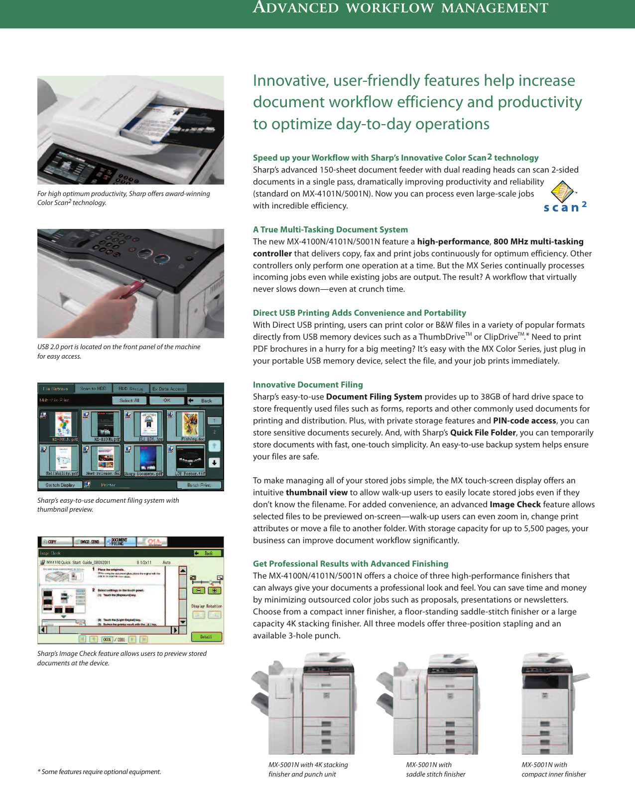 Sharp Mx 4100N Brochure 4101N 5001N