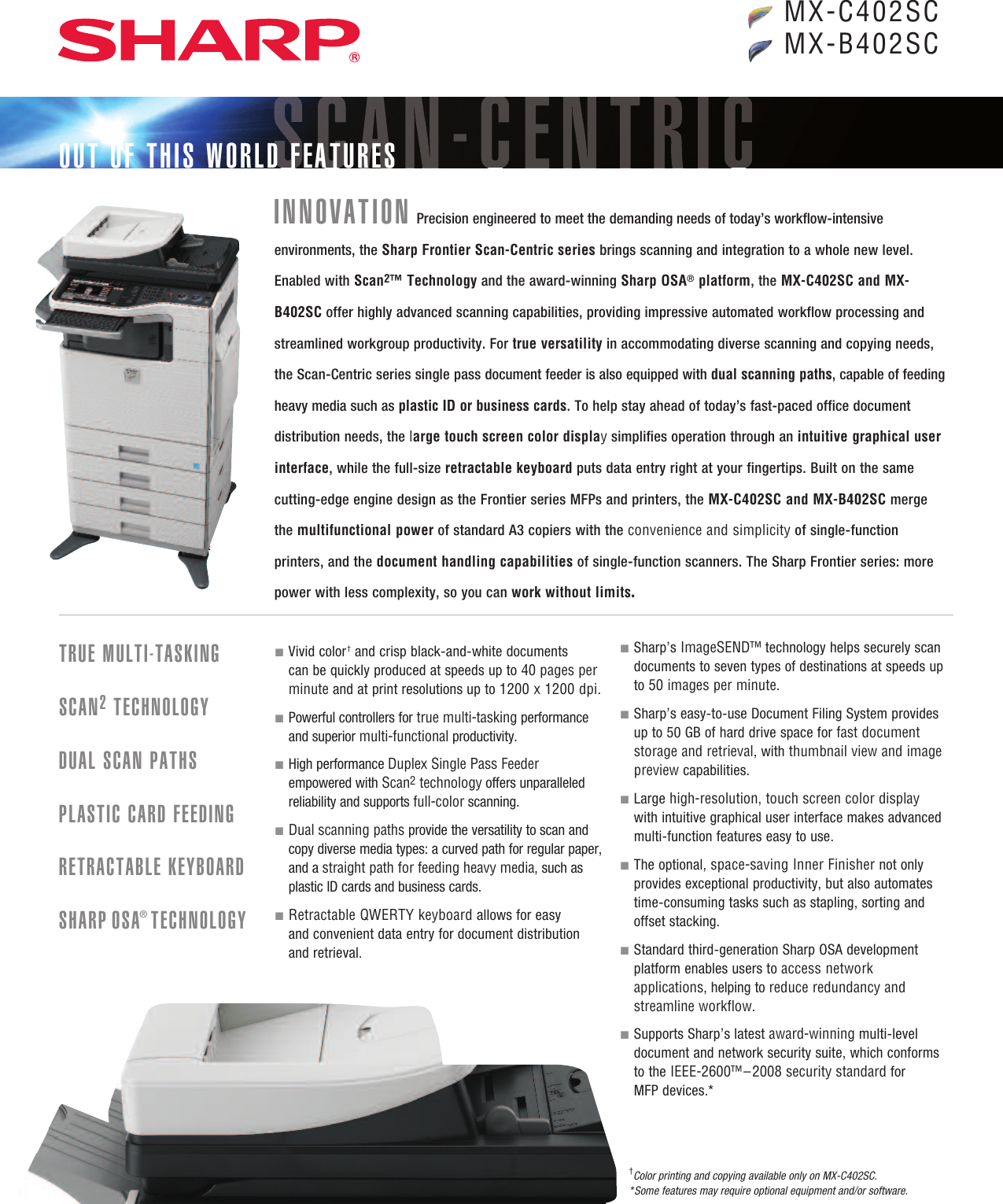 Page 1 of 2 - Sharp Sharp-Mx-B402Sc-Specification-Sheet- Sharp-mx-b402sc-specification-sheet