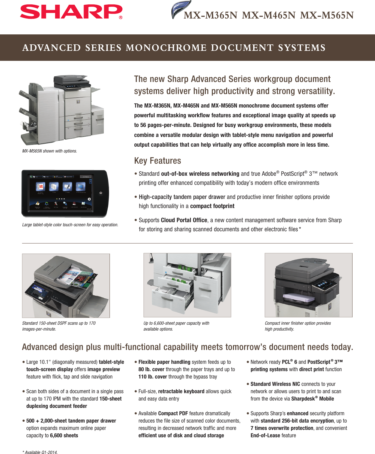 Page 1 of 2 - Sharp Sharp-Mx-M365N-Specification-Sheet- Sharp-mx-m365n-specification-sheet