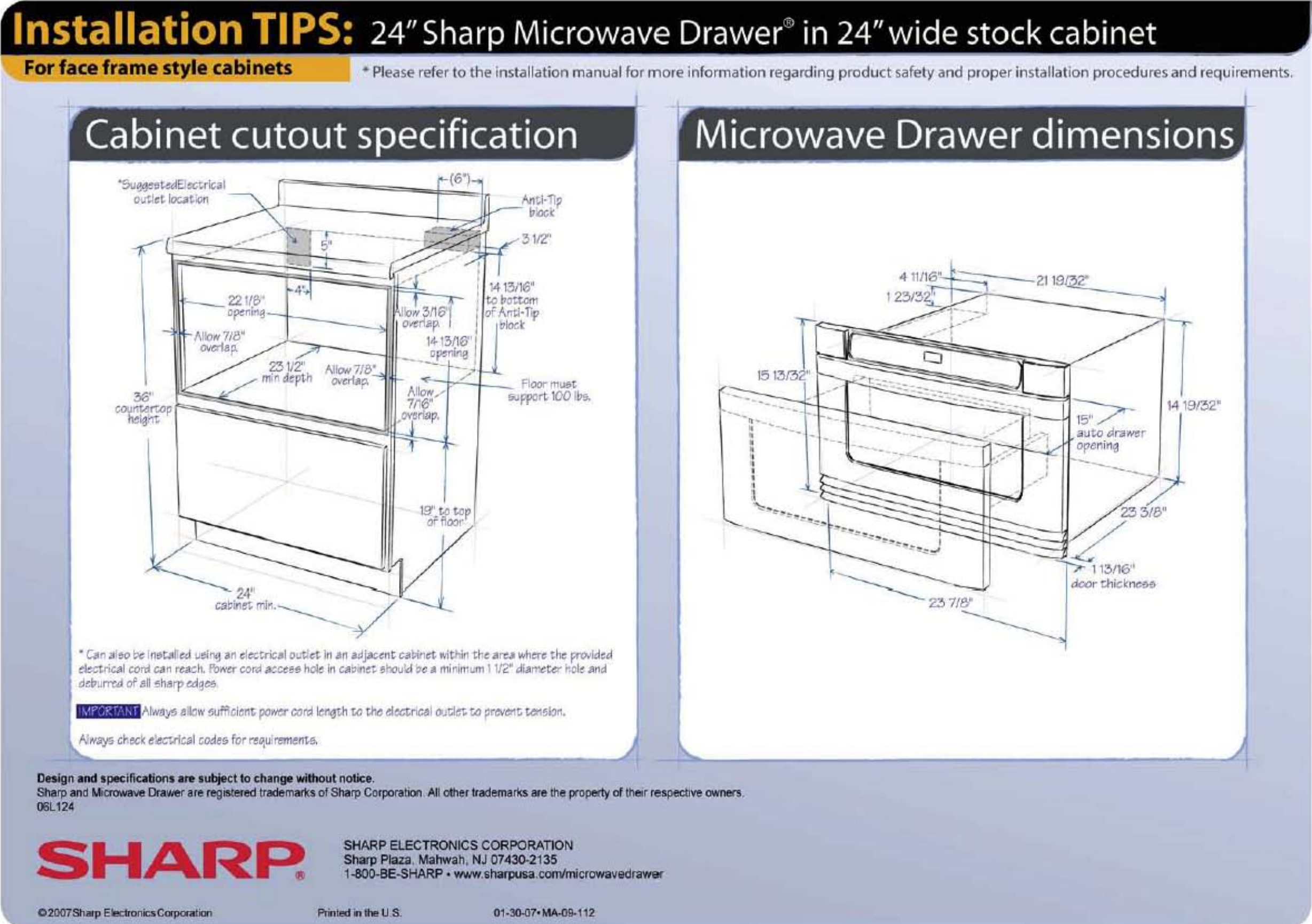 Sharp 24 Microwave Drawer Easy Open Kb6524pw Users Manual
