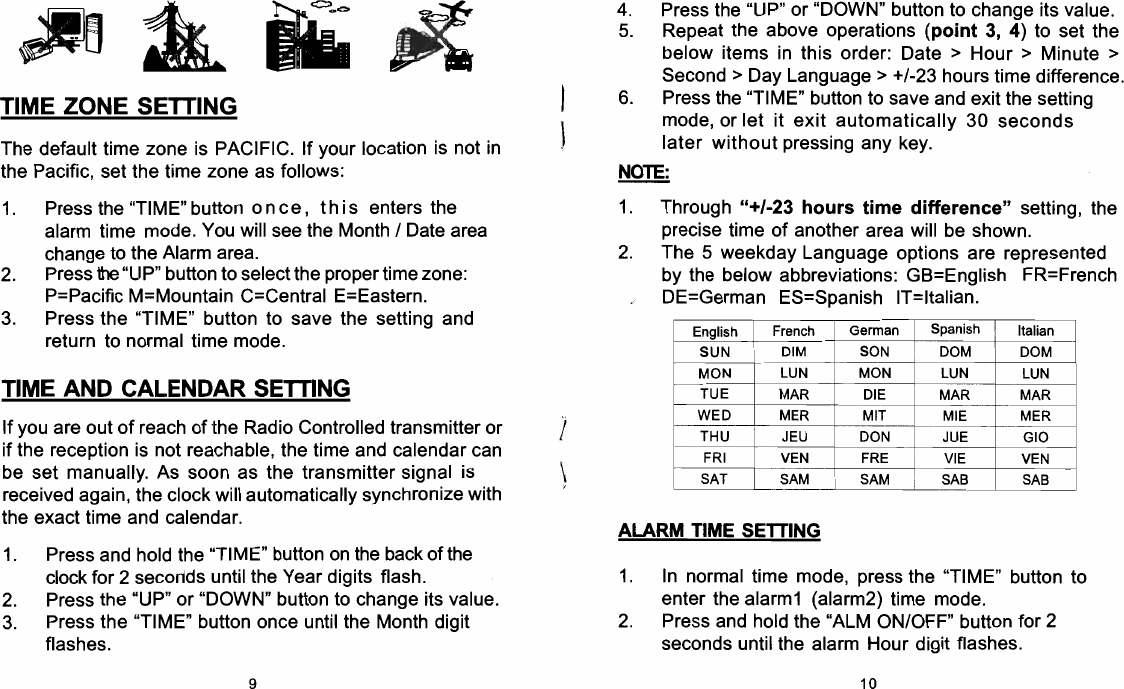 Page 6 of 10 - Sharp Sharp-Spc900-Owners-Manual SPC900 Radio Controlled Atomic Thermo Clock