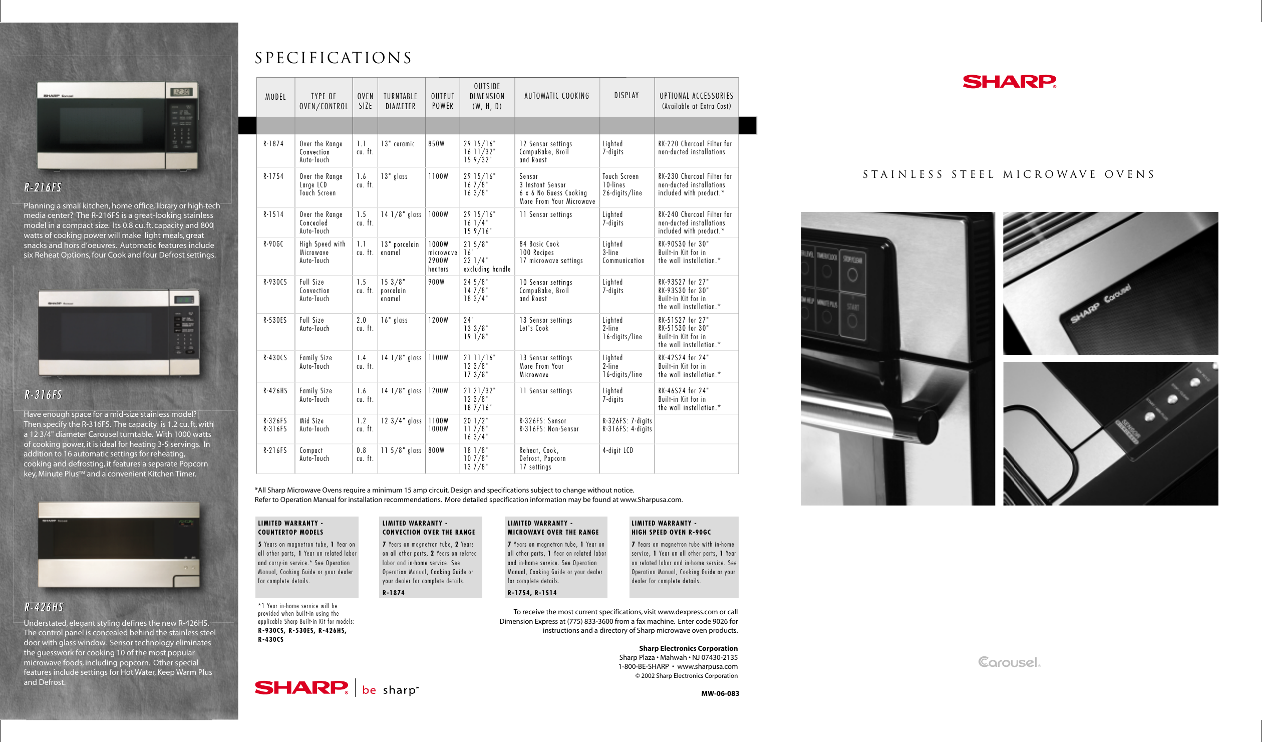 Page 1 of 5 - Sharp Sharp-Stainless-Steel-Microwave-Oven-Users-Manual- Stainless Steel Microwave Oven Brochure  Sharp-stainless-steel-microwave-oven-users-manual