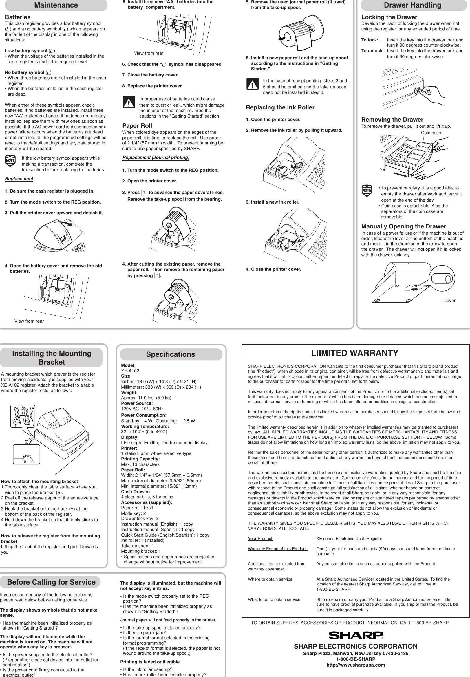 Page 4 of 6 - Sharp Sharp-Xe-A102-Owners-Manual- XE-A102 Operation Manual  Sharp-xe-a102-owners-manual